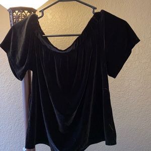 Abercrombie Black Velvet off the shoulder blouse